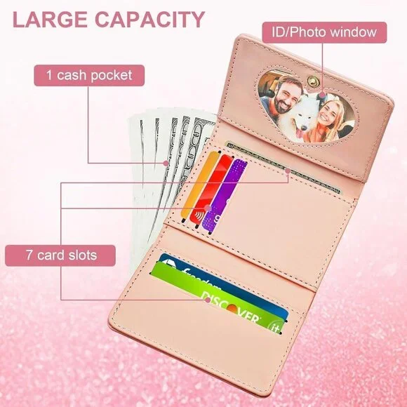 Girls Women Leather Card Wallet Small Purse Cute Mini Pocket Holder Gift - Picture 3 of 7